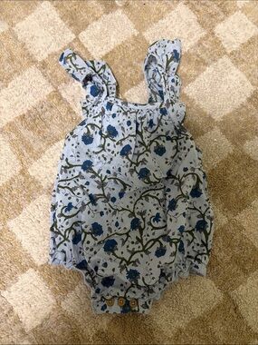 MNG Kids Blue Floral Baby Romper